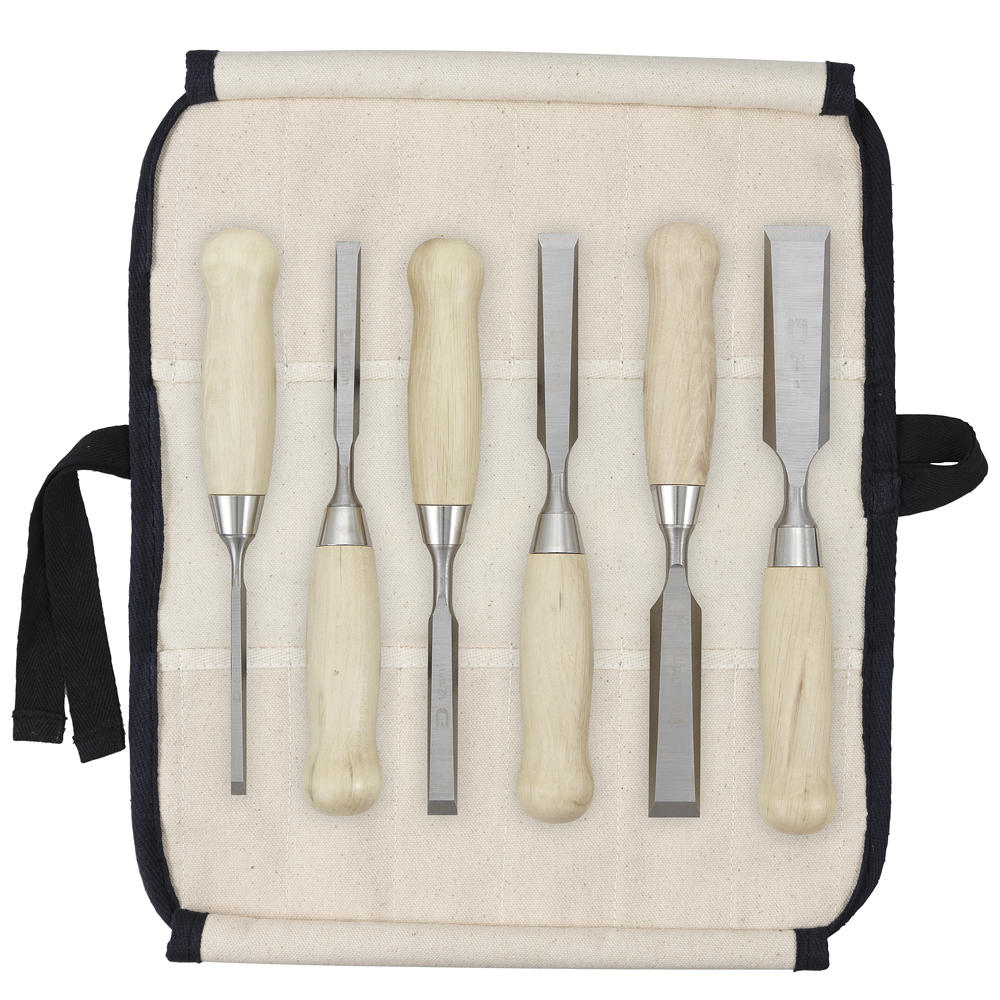 DICTUM®  Chisel, Short Pattern, 6-Piece Set, in Cotton Tool Roll