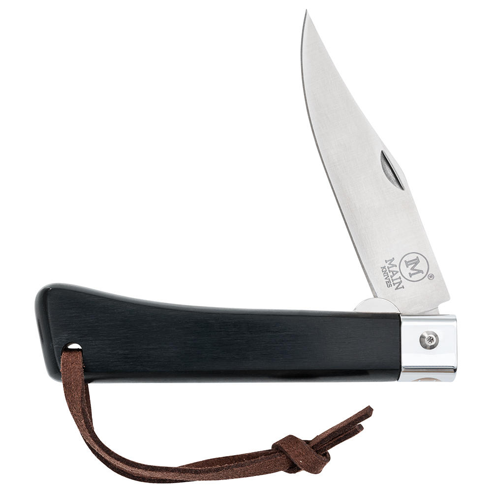Couteau pliant MAIN » Workers Line «, lame Clip Point, bois de Pakka noir