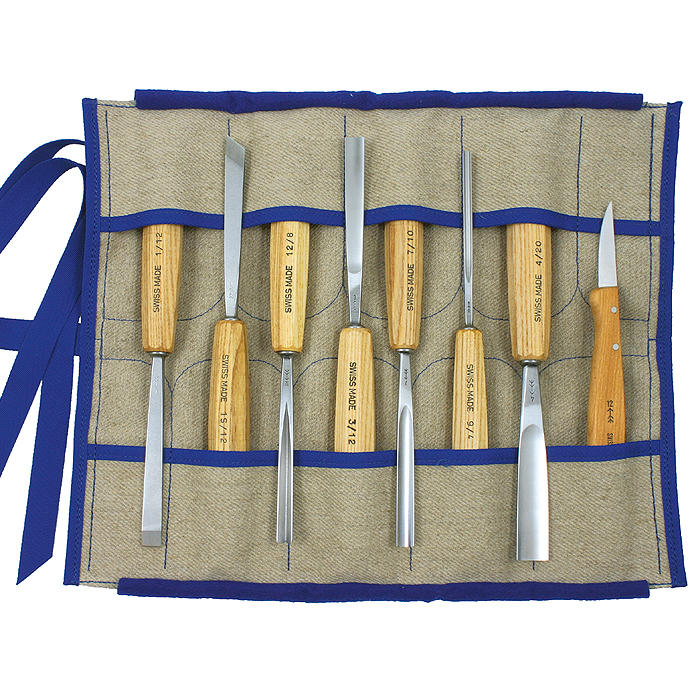 Set di sgorbie da scultura Pfeil®, frassino, 8 pezzi