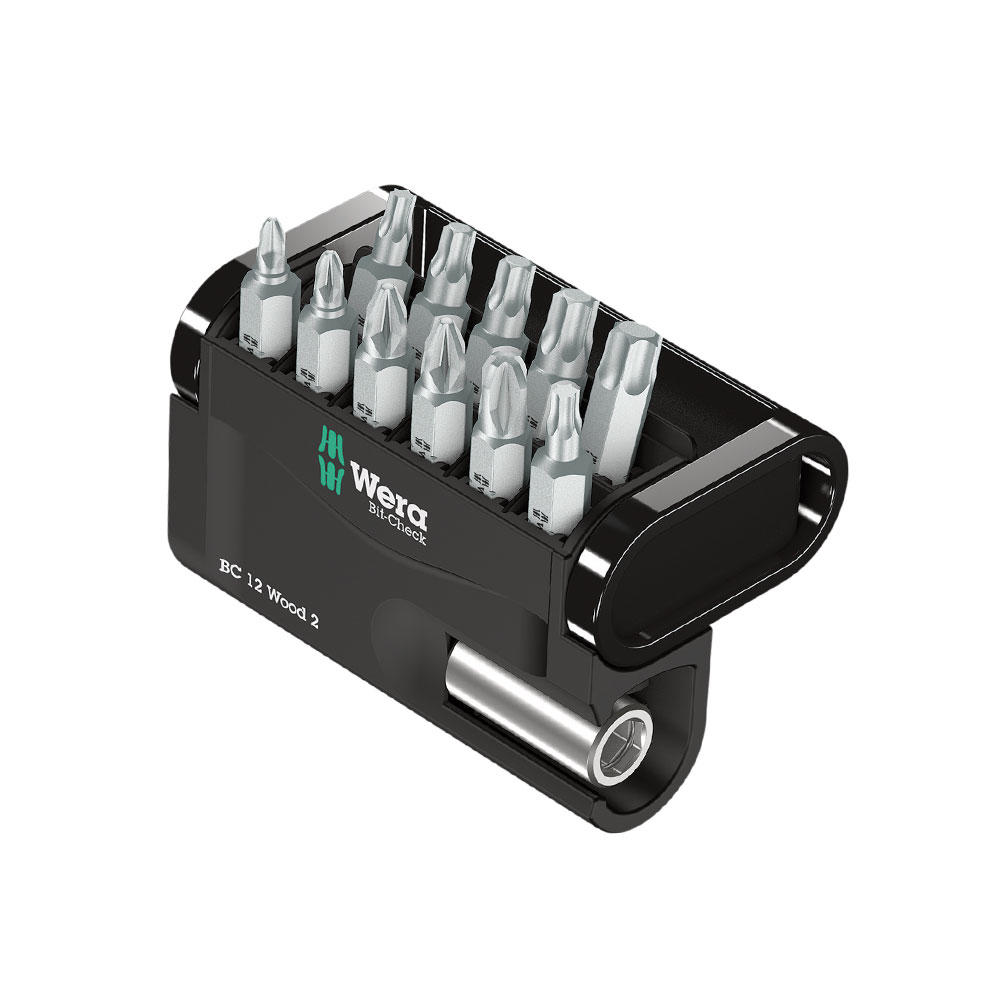 Wera® Standard Bit Set in Bit-Check, 12-Piece Set | PH2 / PZ1 / 2 x PZ2 ...