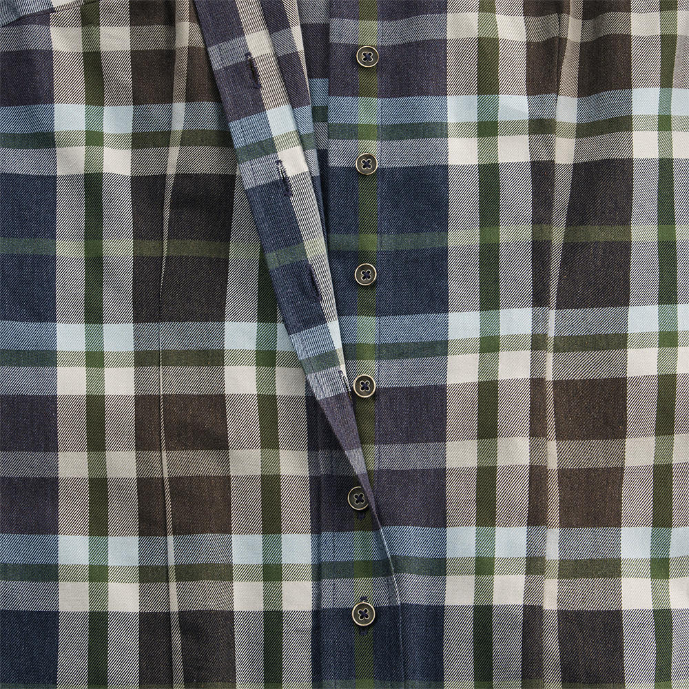 Button-Down-Bluse, Baumwoll-Flanellkaro