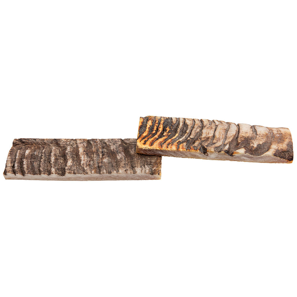 Plaquettes de manche en cornes de bélier, paire, 125 x 38 x 8 mm