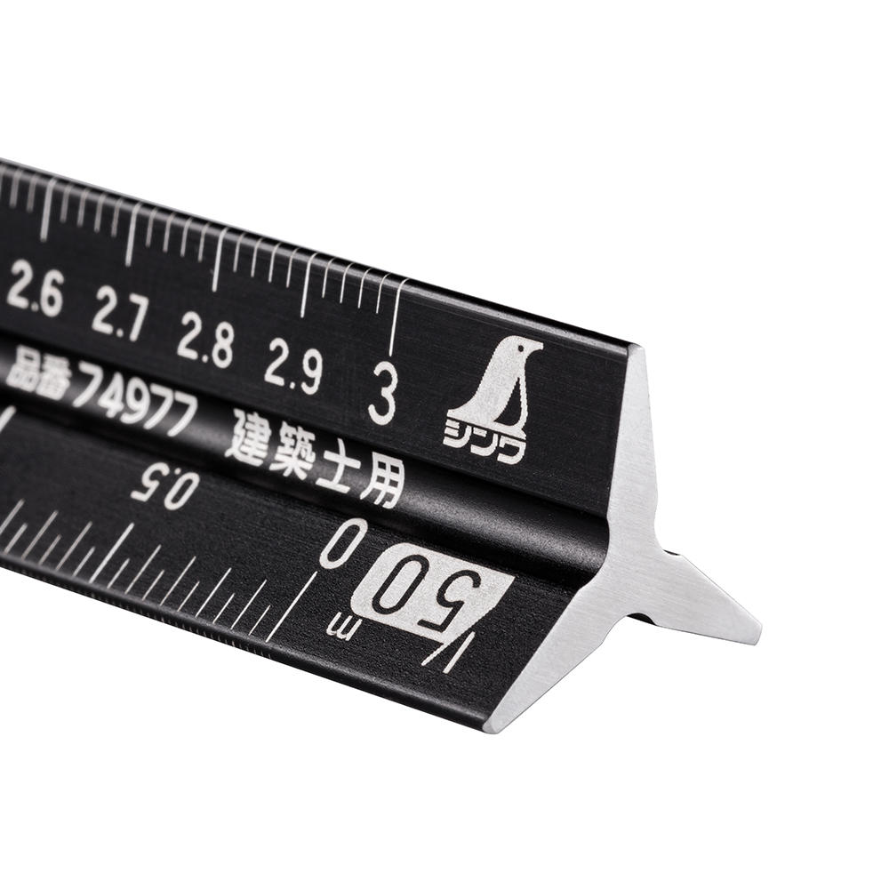 Shinwa® Dreikantmaßstab, Aluminium, 150 mm