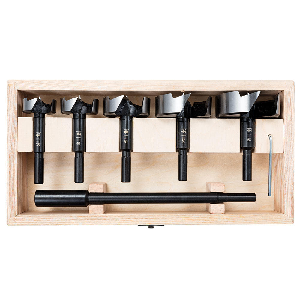 Fisch® Black Shark Forstner Bits, 6-Piece Set, incl. Extension Shaft