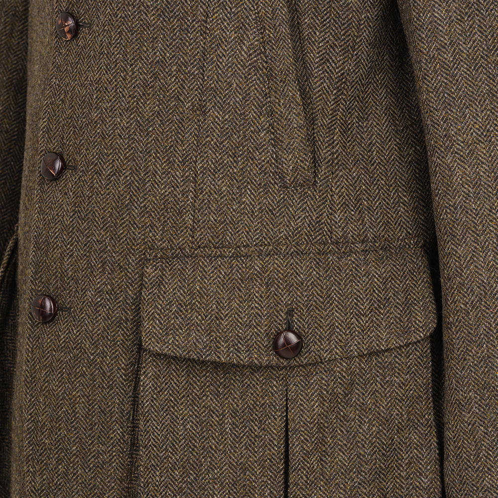 Veste style chasse paddock tweed gardiens marron vintage Matlock