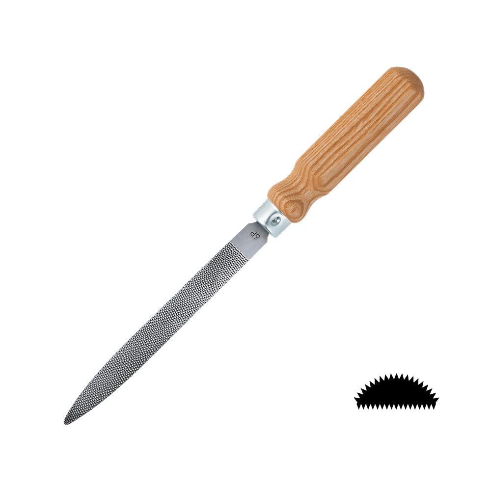 Râpe précision DICTUM® » Flat Cut «, demi-ronde, avec manche, piqué 6/l. 150 mm