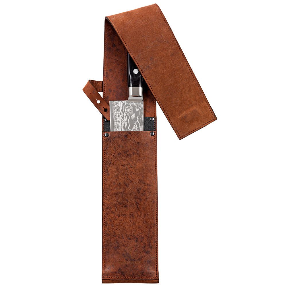 Knife Bag, Horse Leather with Kevlar® Reinforcement, Cognac, Size 2