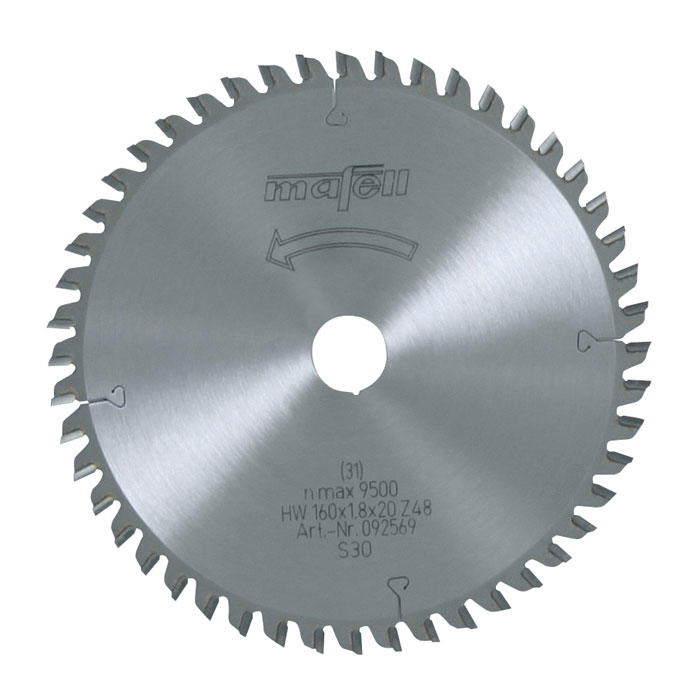 MAFELL Lame carbure, 160 x 1,2/1,8 x 20 mm, 48 dents, dent. plate/trapezoidale