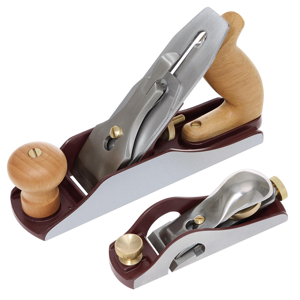 DICTUM® Plane Set with Rabbet Block Plane and Smoothing Plane No. 4, SK4 Blades