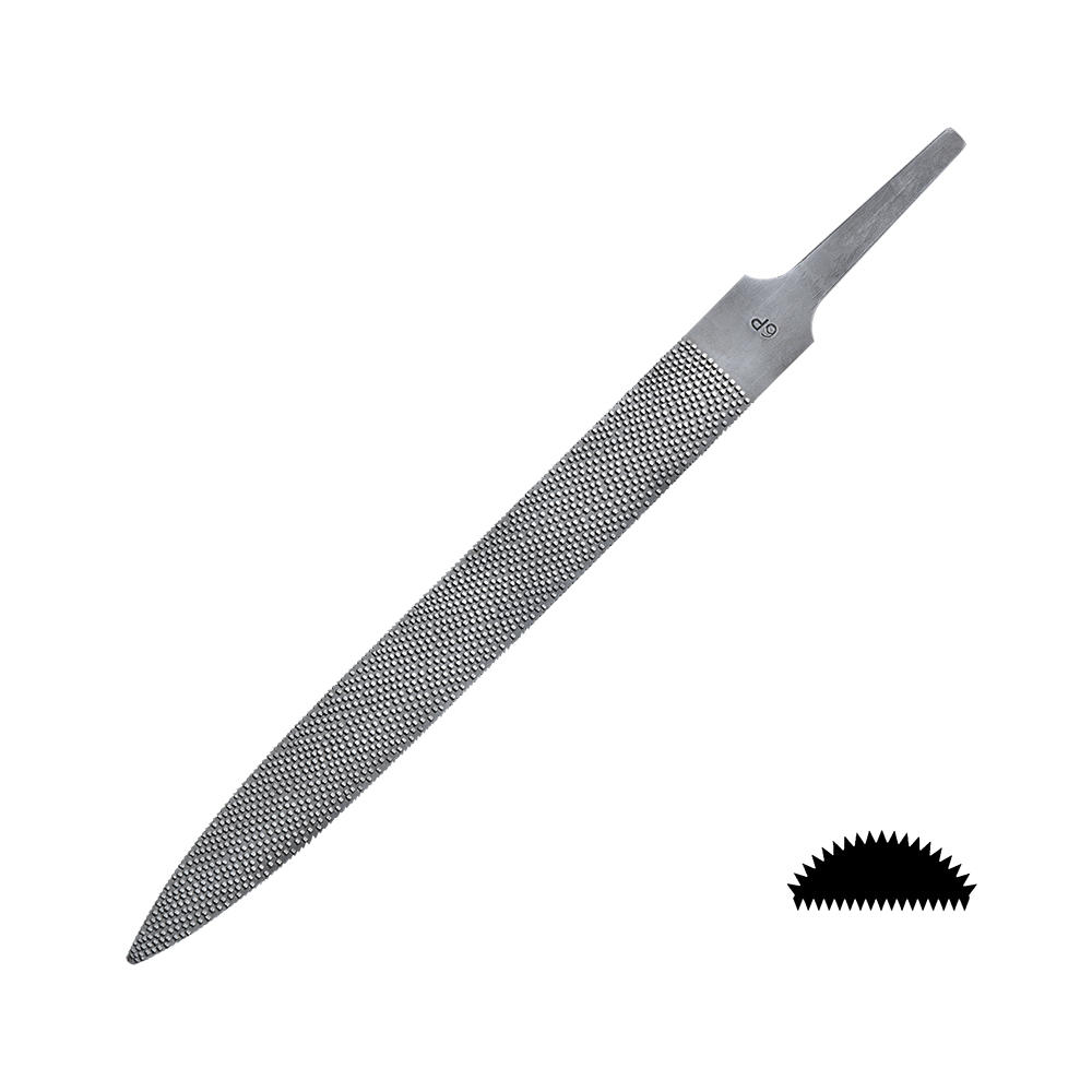 Râpe de précision DICTUM® » Flat Cut «, demi-ronde, piqué 6, long. piqué 200 mm