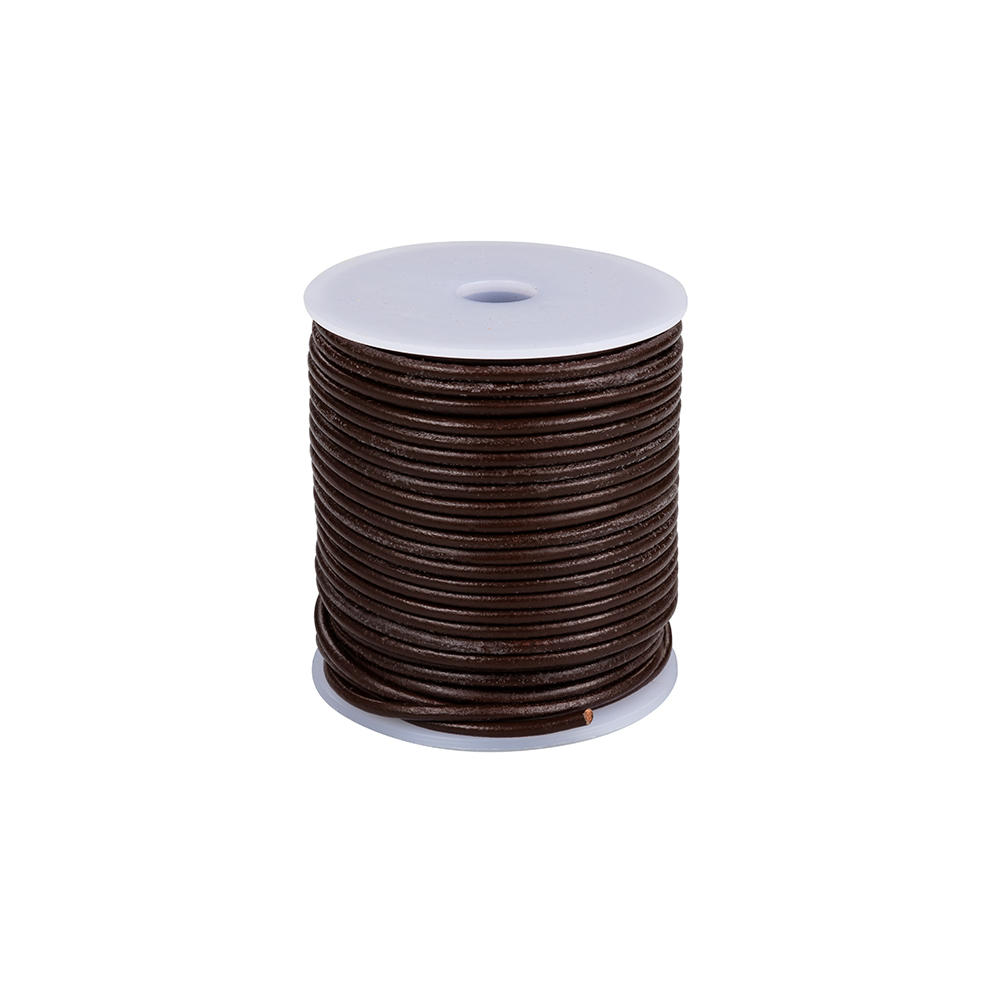 Cowhide Lace, Ø 2.5 mm, Round, Brown, 25 m