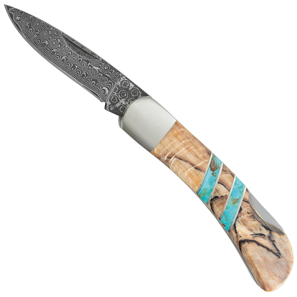 Couteau pliant Damas Stoneworks, hêtre