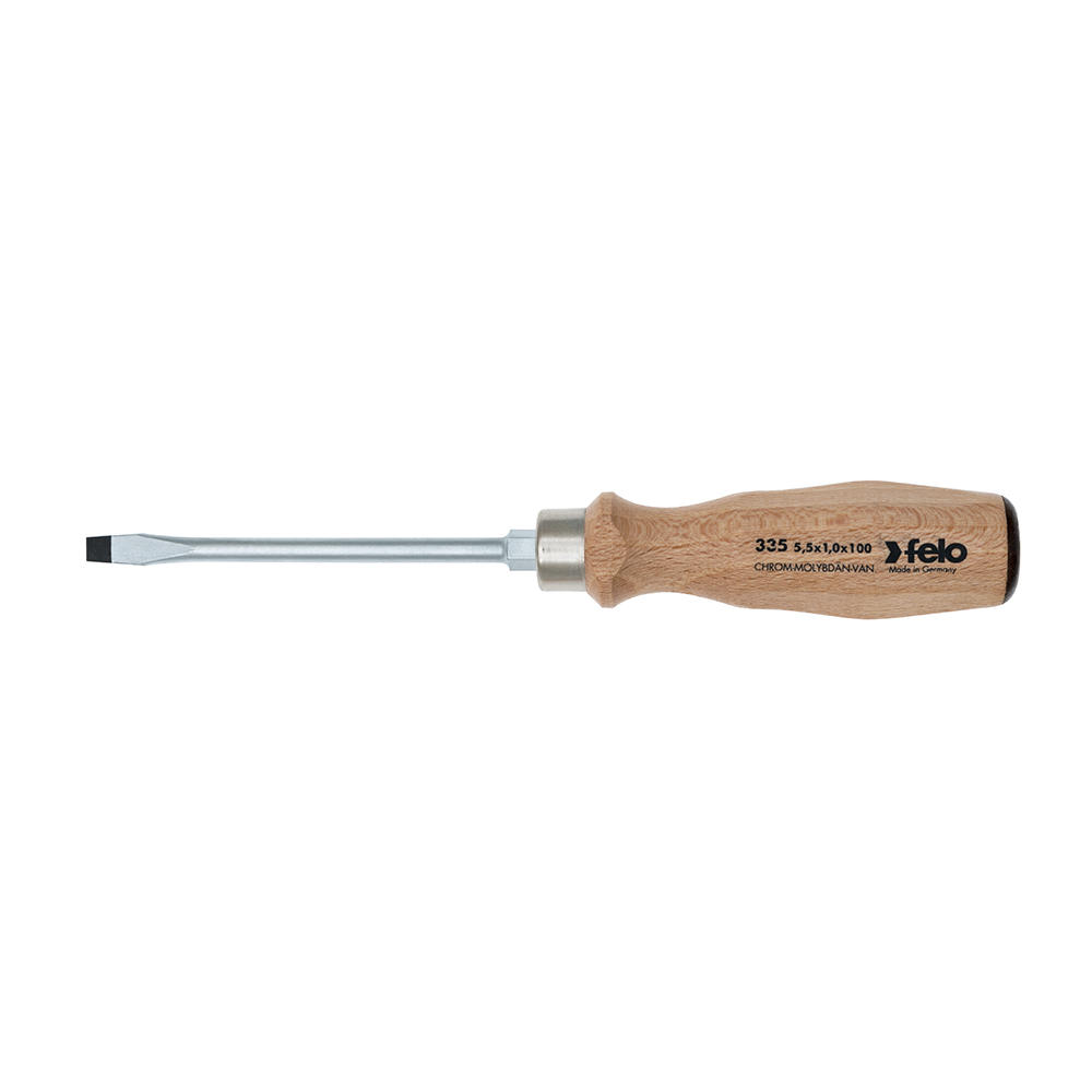 Felo® Schraubendreher mit Holzgriff, Schlitz 5,5 mm