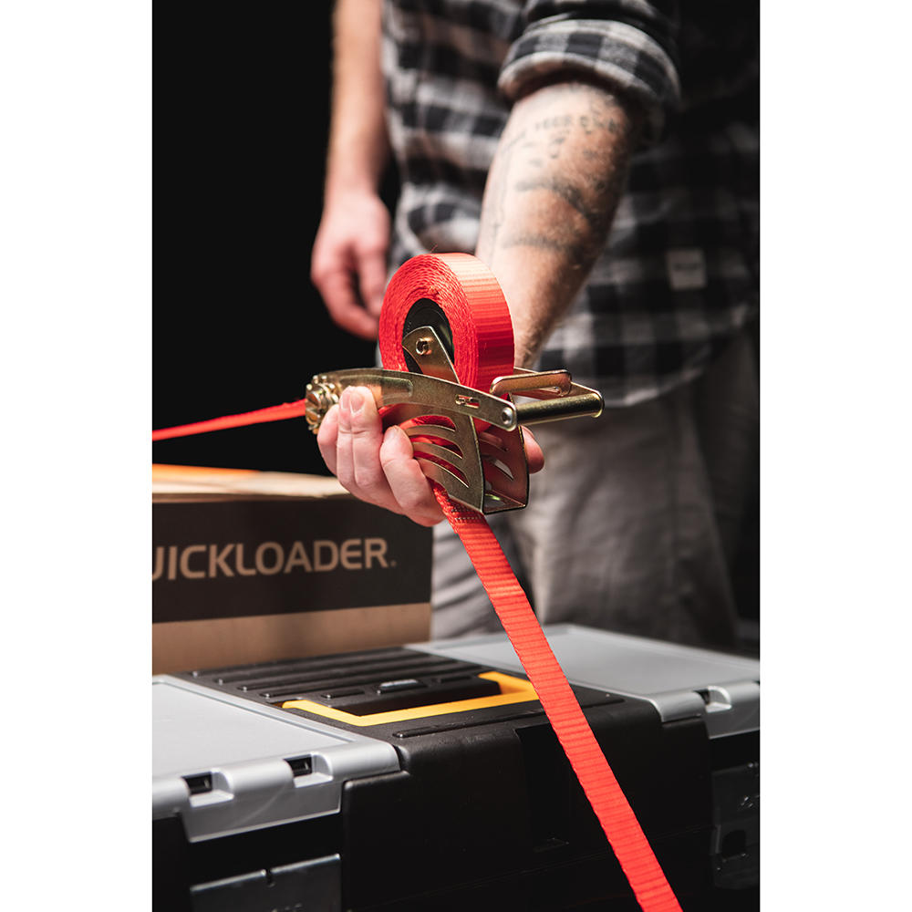 Sangle d'arrimage QUICKLOADER® avec mécanisme d'enroulement, 800 kg, 4,2 m/2 p. Sangle d'arrimage QUICKLOADER® avec mécanisme d'enroulement, 800 kg, 4,2 m/2 p.