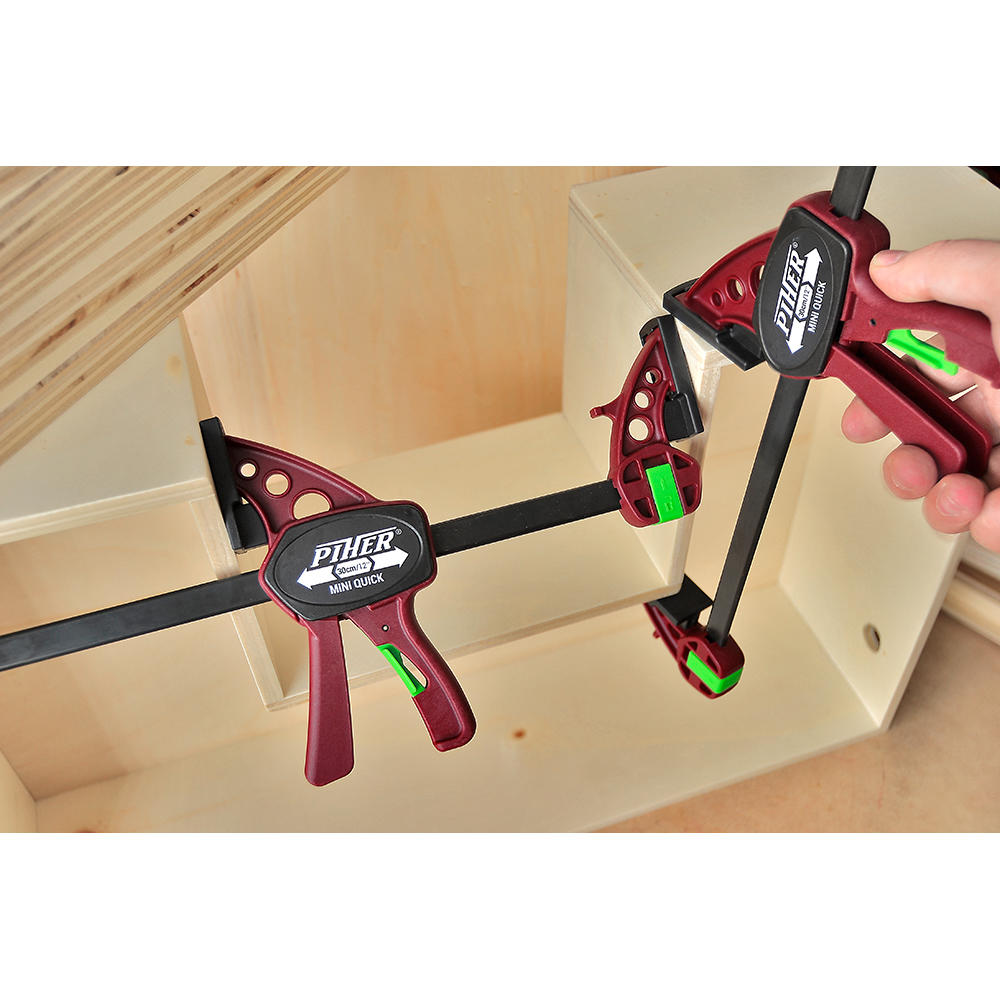 Piher® Mini Quick One-handed Clamp, Throat Depth 55 mm, Clamping Capacity 150 mm