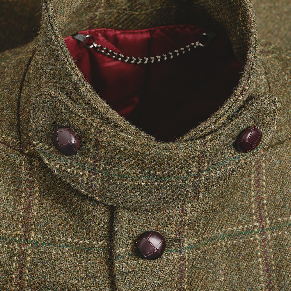 Herren Tweed-Jagdjacke, Karo, grün