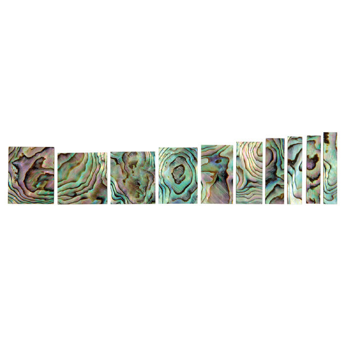 Mother of Pearl Fingerboard Inlays, 10-Piece Set, Flamed Paua