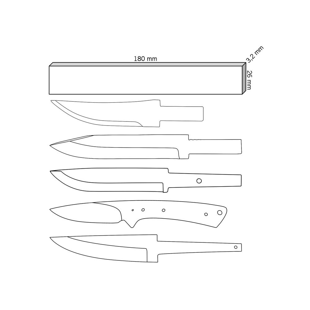Damasteel® DS93X™ Rose Damascus Steel, 26 x 3.2 x 180 mm