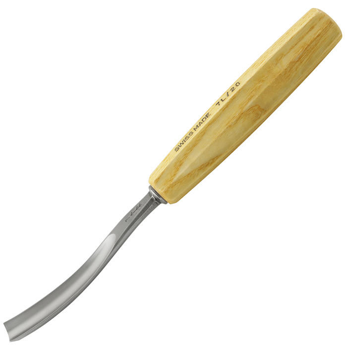Sgorbia da scultura Pfeil®, profilo cavo, forma a gomito lunga, 7L / 20 mm