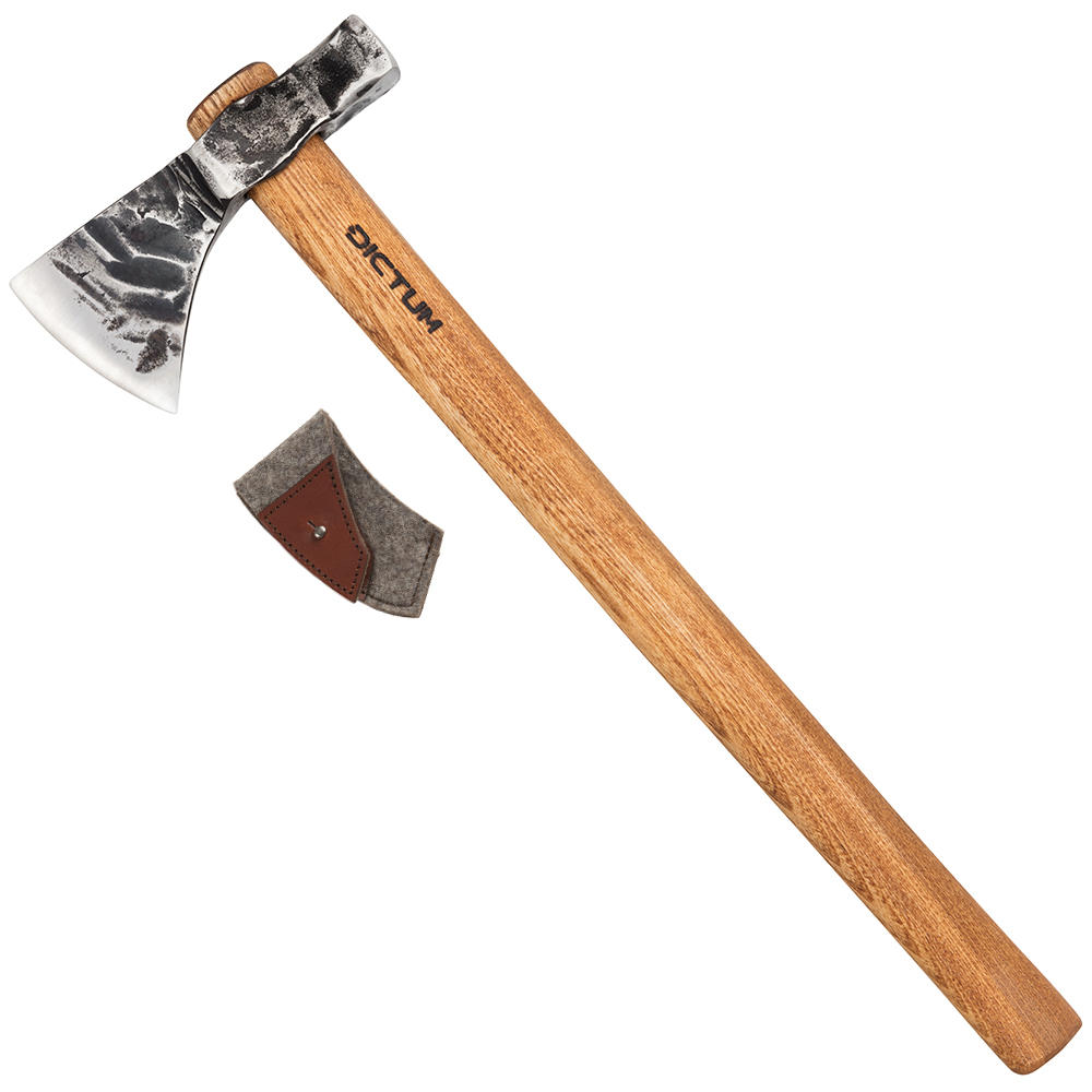 DICTUM® Outdoor-Axt mit Hammerkopf, mit Filzscheide