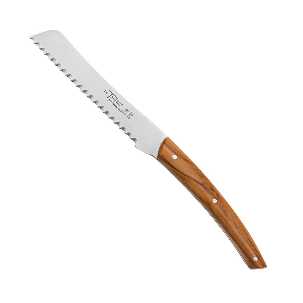 Couteau de cuisine Le Thiers® » Trancheur «, bois d'olivier