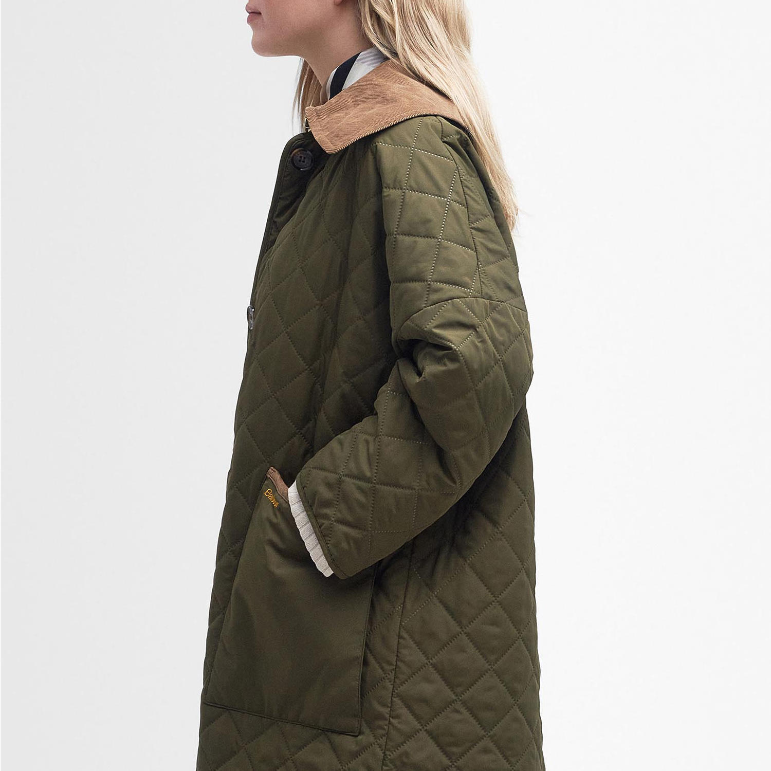 STREET-ONE Manteau matelassé long en Téflon pour femmes en Marron STREET-ONE Manteau matelassé long en Téflon pour femmes en Marron