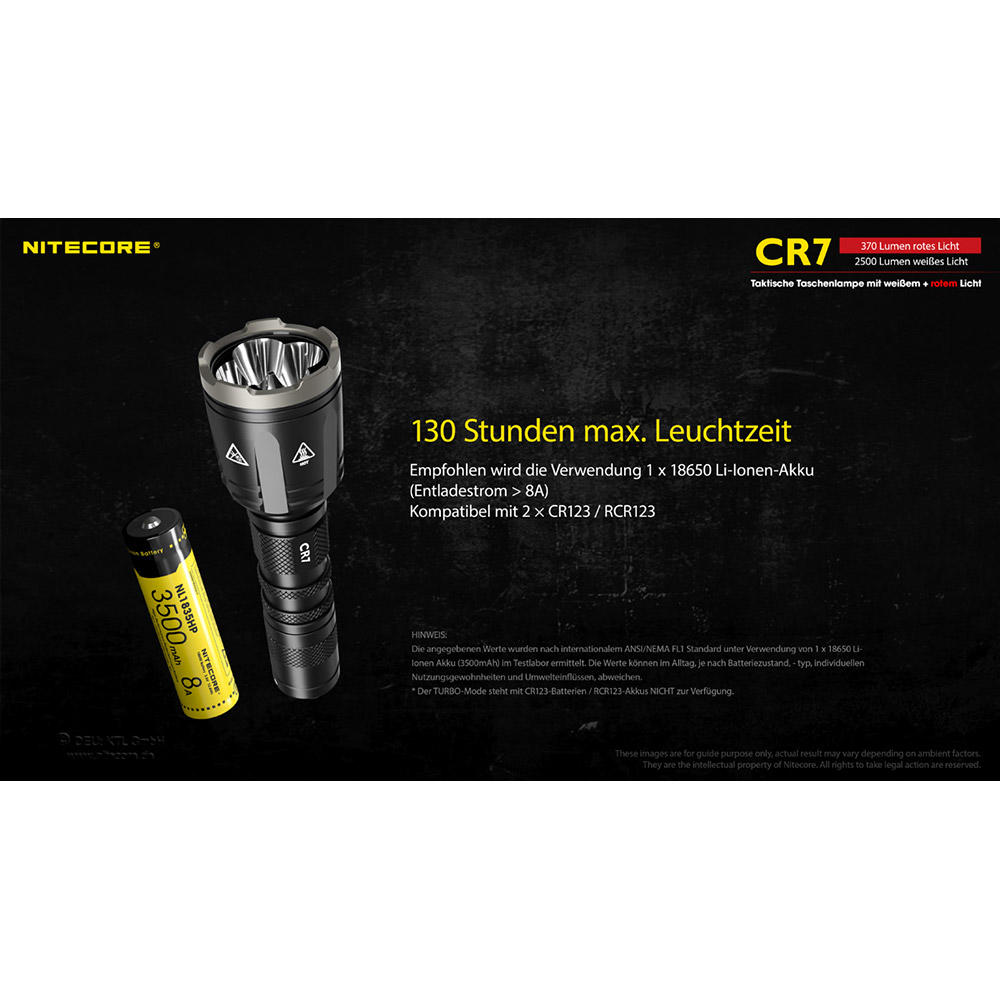 Nitecore® CR7, 2500 lm Weißlicht und 370 lm Rotlicht