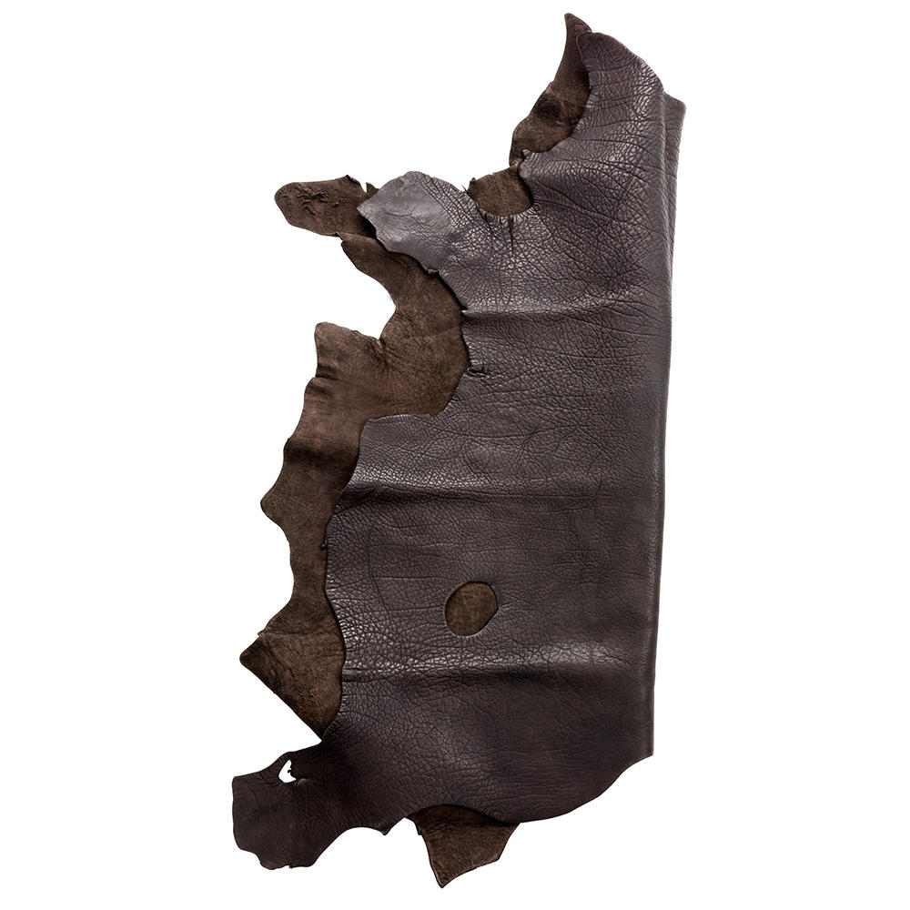 Büffelleder Stärke 3,0 mm, halbe Haut, schwarz-braun, 1,11-1,3 m²