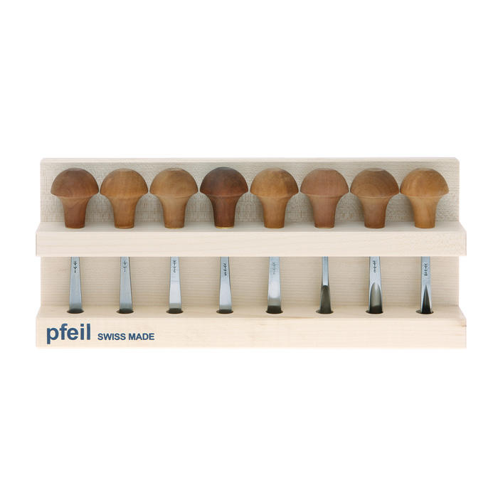 Jeu de ciseaux de sculpture pour bois Pfeil® A, 8 pièces