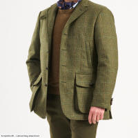 Herren Tweed-Jagdjacke, Karo, grün