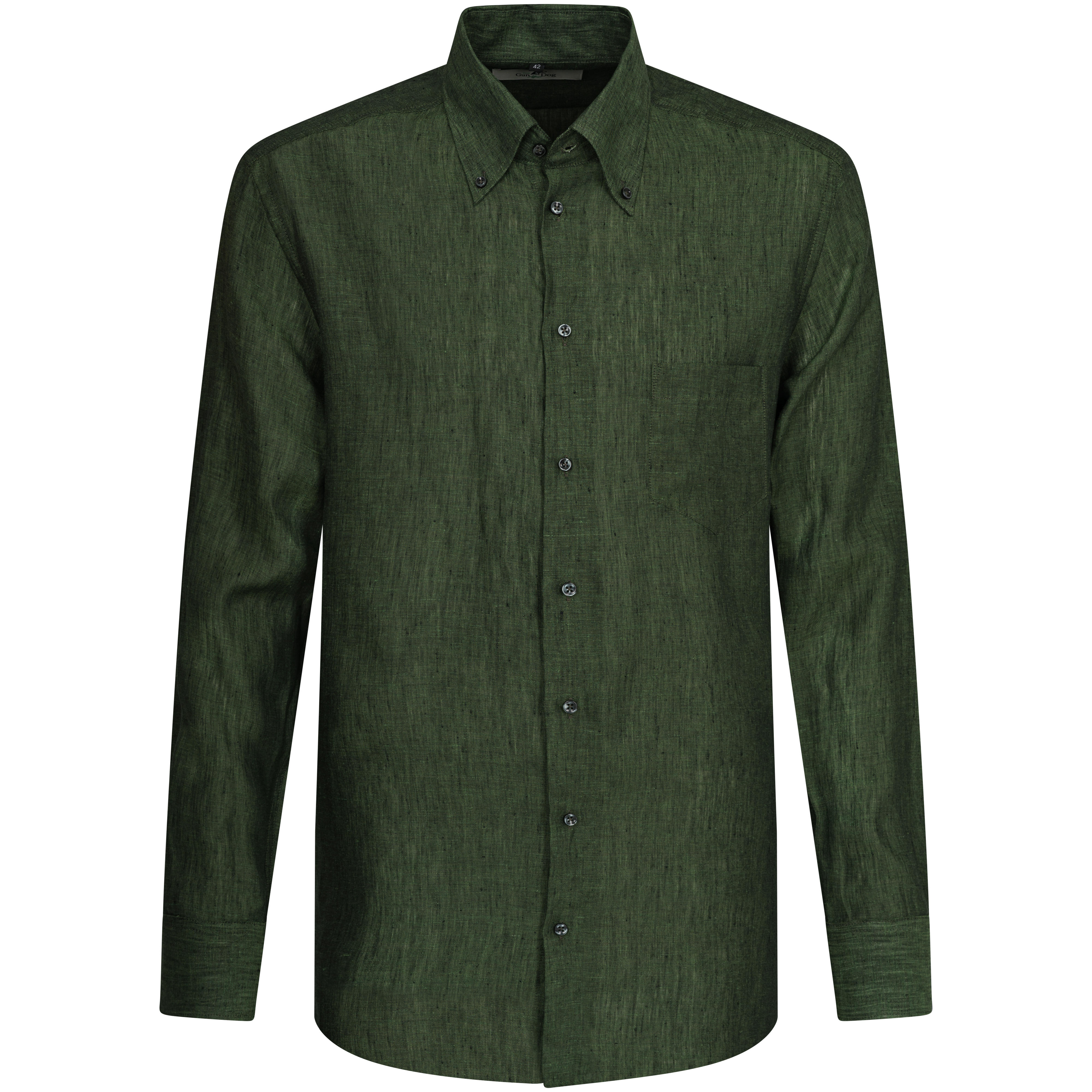 Camicia di lino da uomo verde scuro 39 825226/39