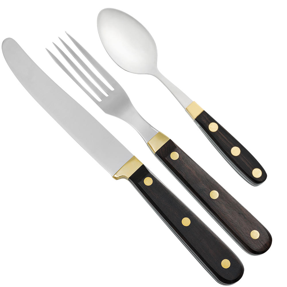 Jeu de couverts pour encas » Bois d'ébène «, couteaux à casse-croûte