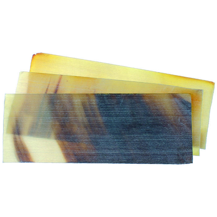 Plaque de corne de vache, plane, transparente