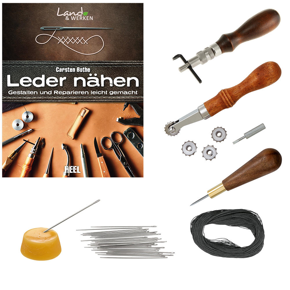 DICTUM® Starterset Leder nähen, 7-teilig