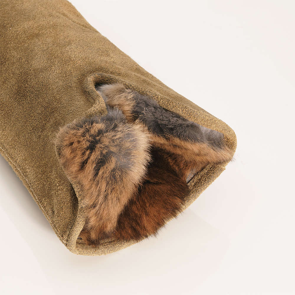 GELA Ladies Gloves, Goat Suede, Cashmere & Velvet Rabbit