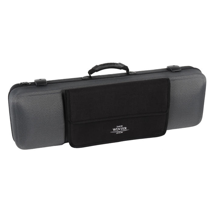 Étui-caisse Pro-Case Jakob Winter®, violon 4/4, 3/4, poche partitions gris/noir