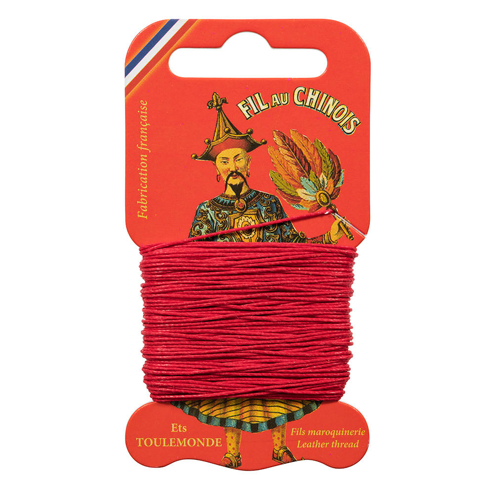 »Fil au Chinois« Waxed Linen Thread, Red, 15 m