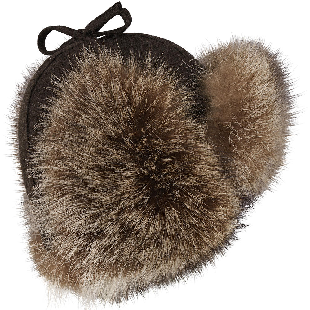 Pelzmütze, Waschbär, Loden