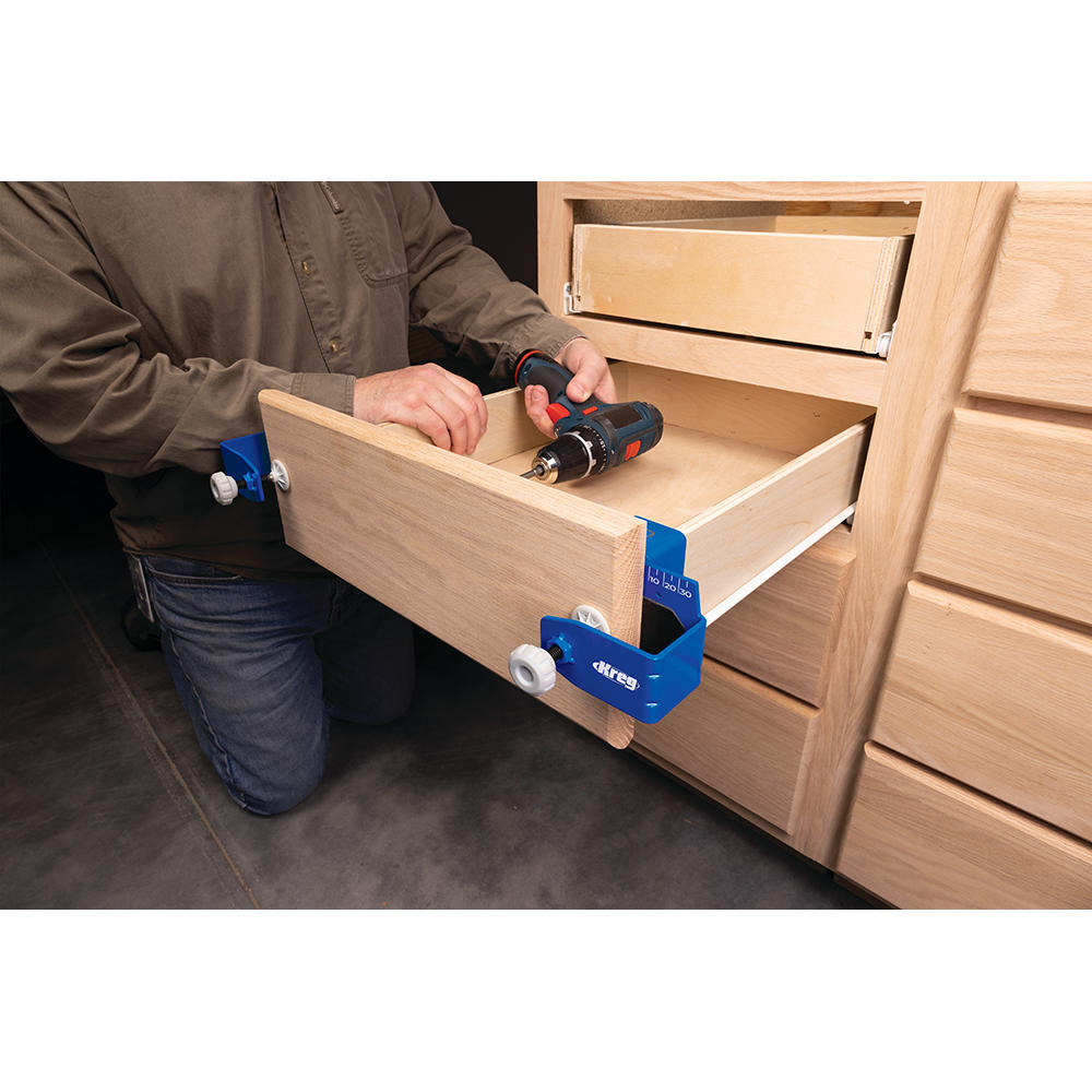 Kreg® Montagehilfe für Schubladenblenden inkl. Distanzplättchen