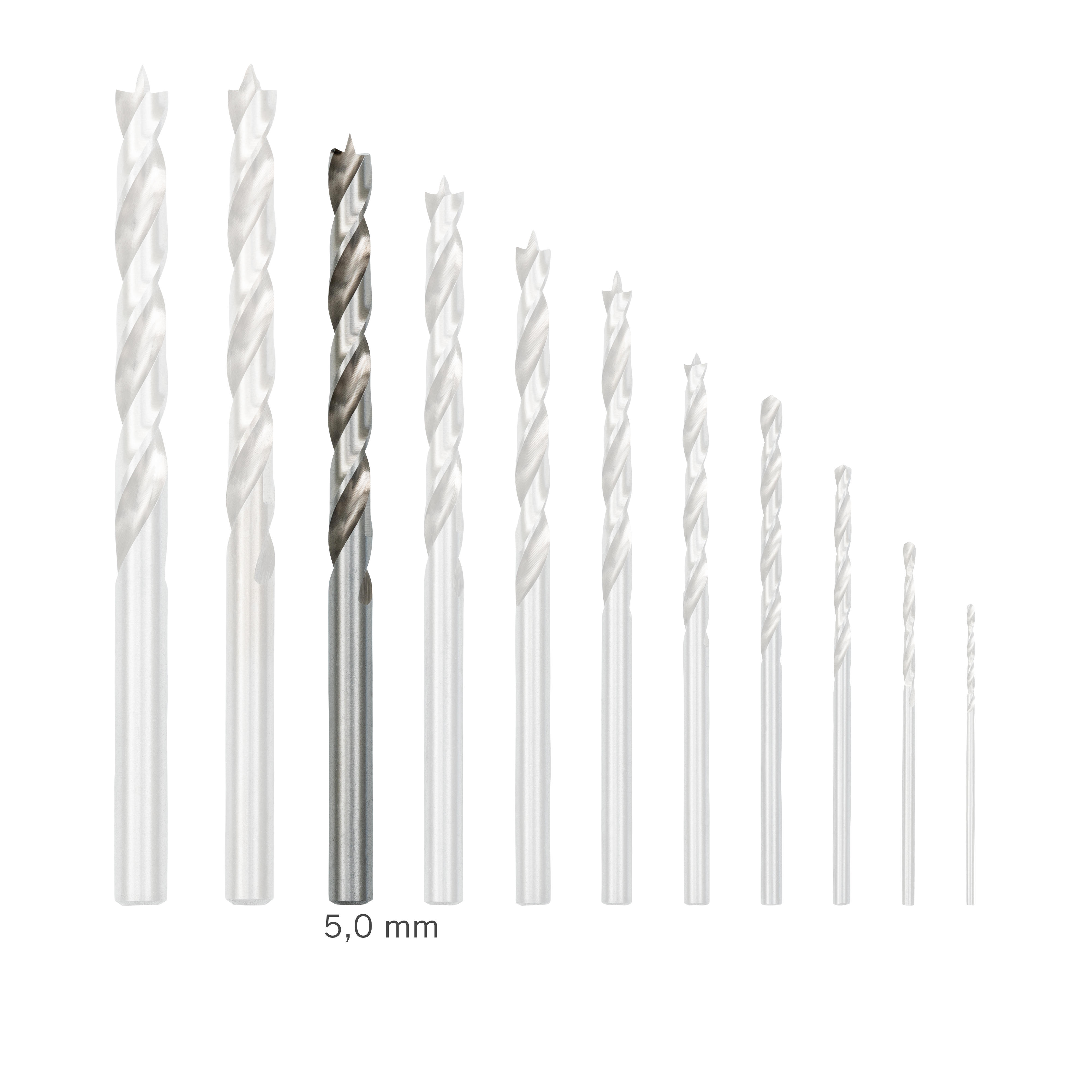DICTUM® Foret à bois hélicoïdal en acier rapide G, Ø 5,0 mm, 1 pièce