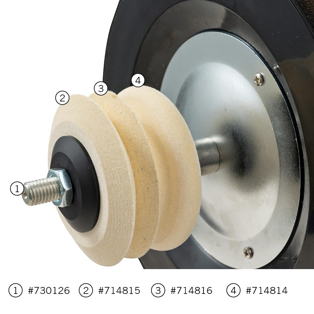 DICTUM® Filzpolierscheibe Ø 85/12, 45°