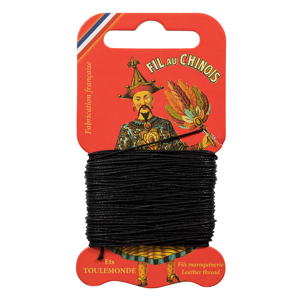 FIL AU CHINOIS Leinenfaden, gewachst, schwarz, 15 m
