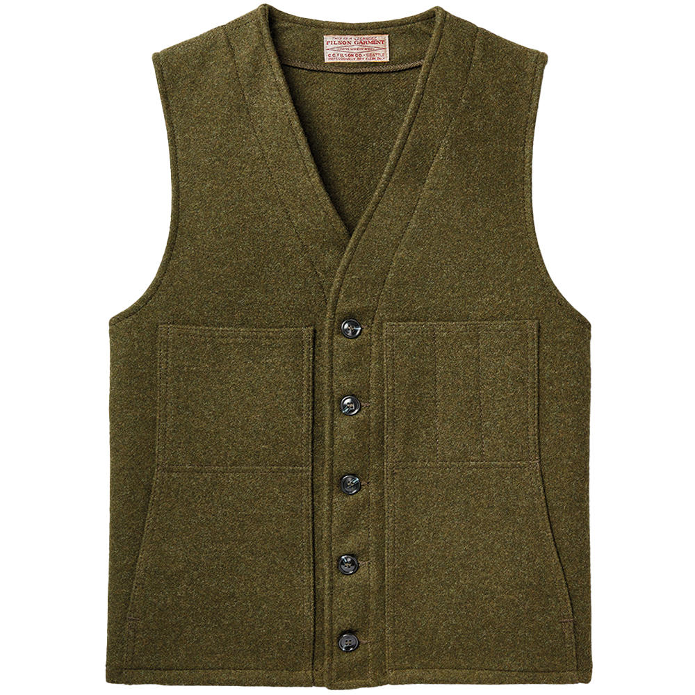 Filson Mackinaw Wool Vest, Forest Green