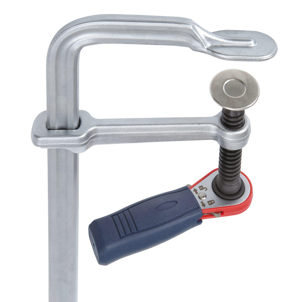Serre-joint à cliquet DICTUM® tout en acier, saillie 120 mm, ouverture 300 mm