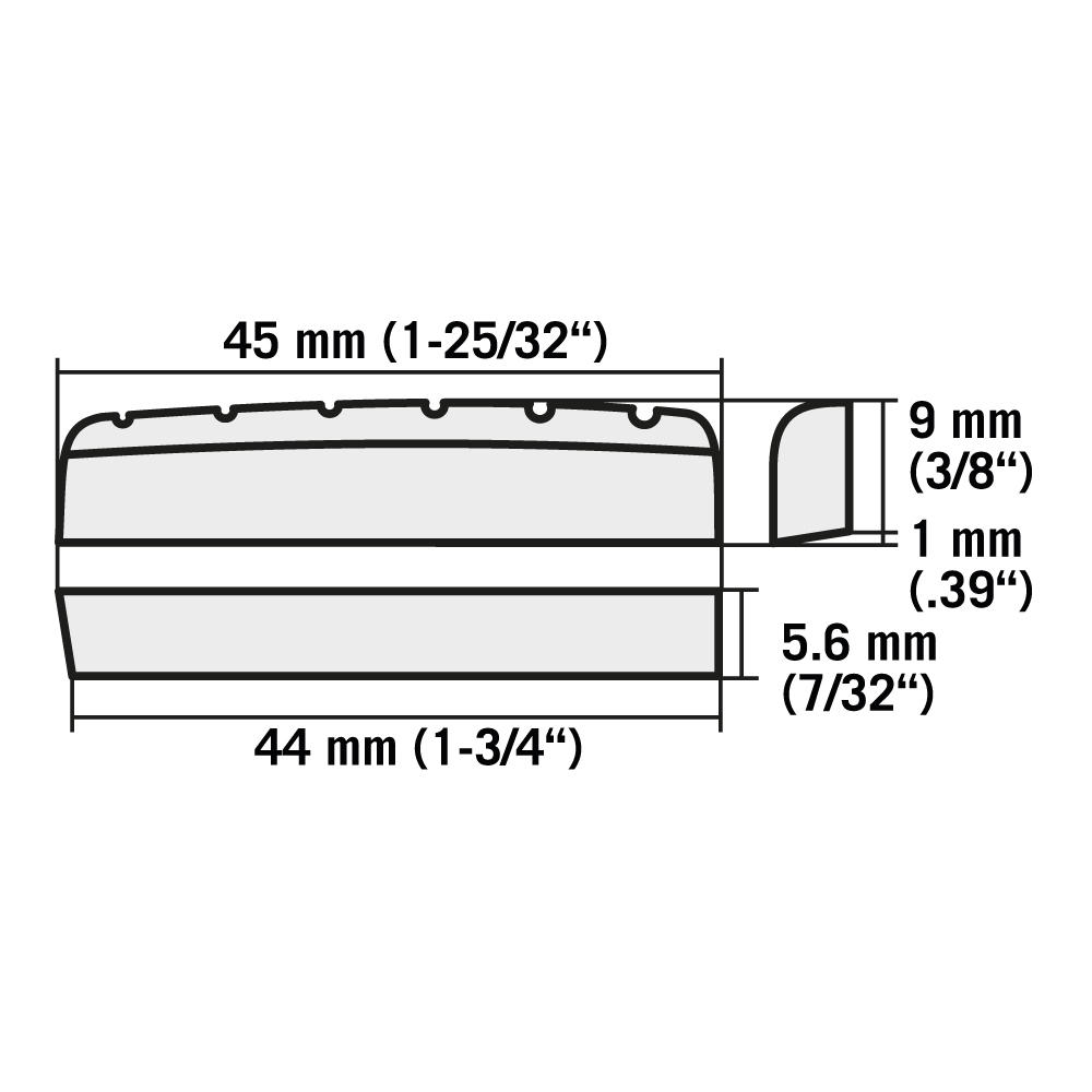 Sillet du haut de touche Style Martin®, os, 45,0 x 9,0 x 5,6 mm