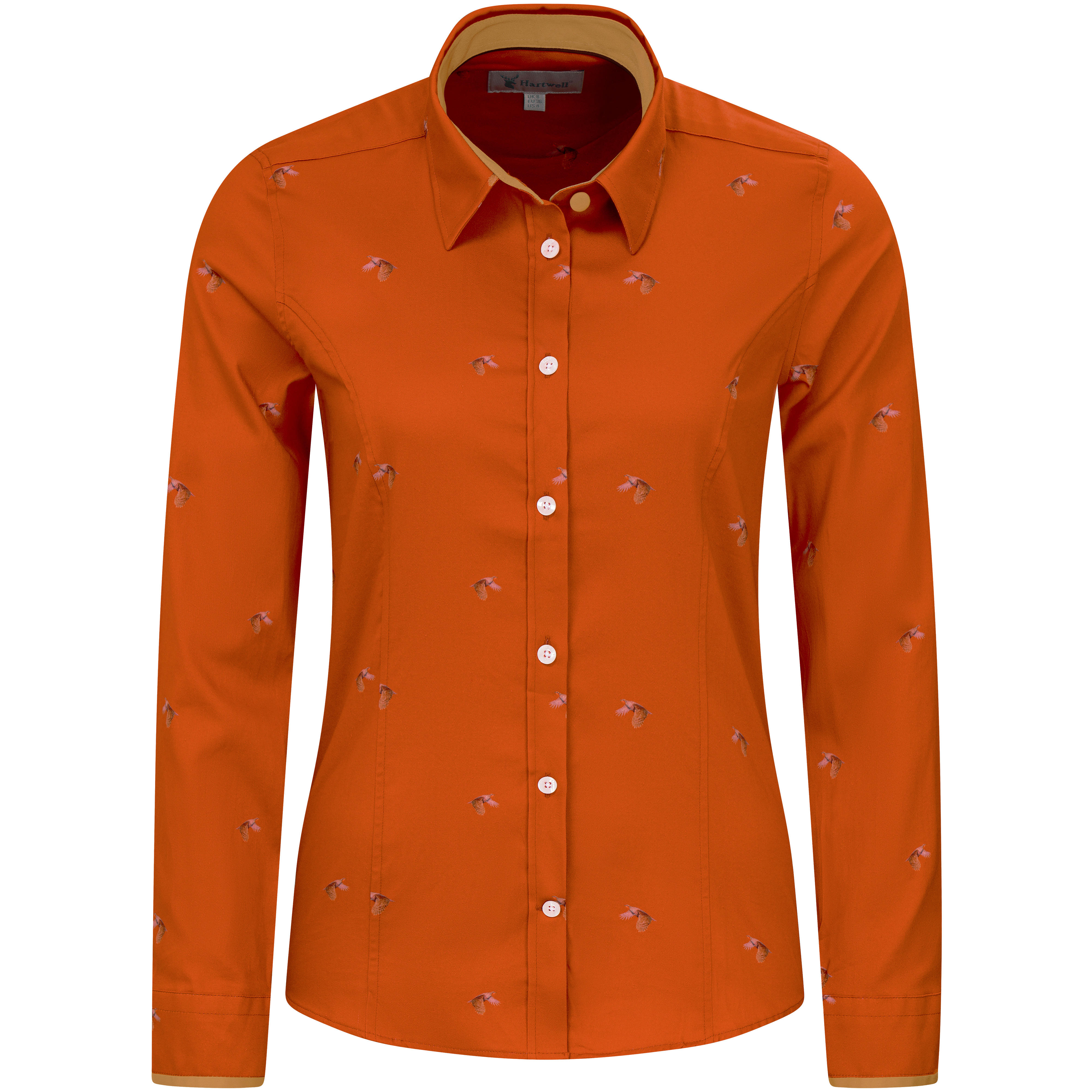 Blouse pour femme Hartwell » Layla «, rouge rouillé, motif perdrix