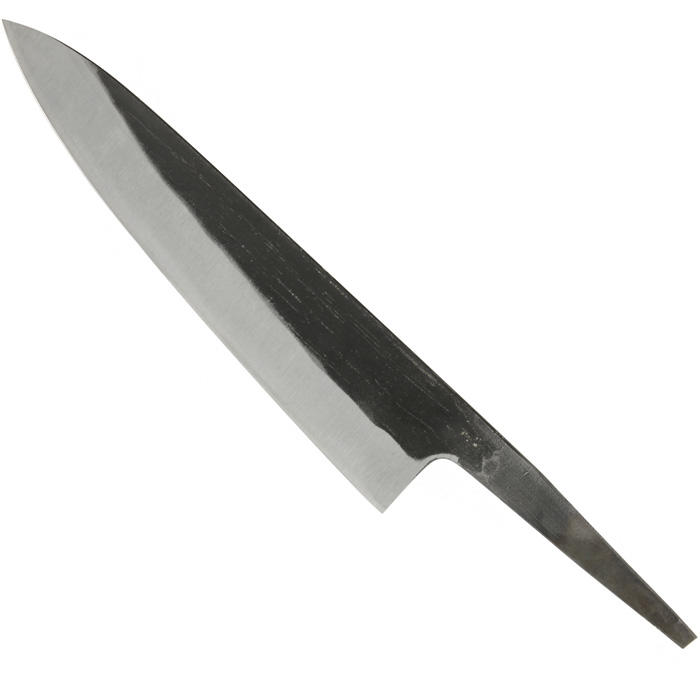 Blade Blank with Black Forged Skin, 3 Layers, Gyuto 180 mm
