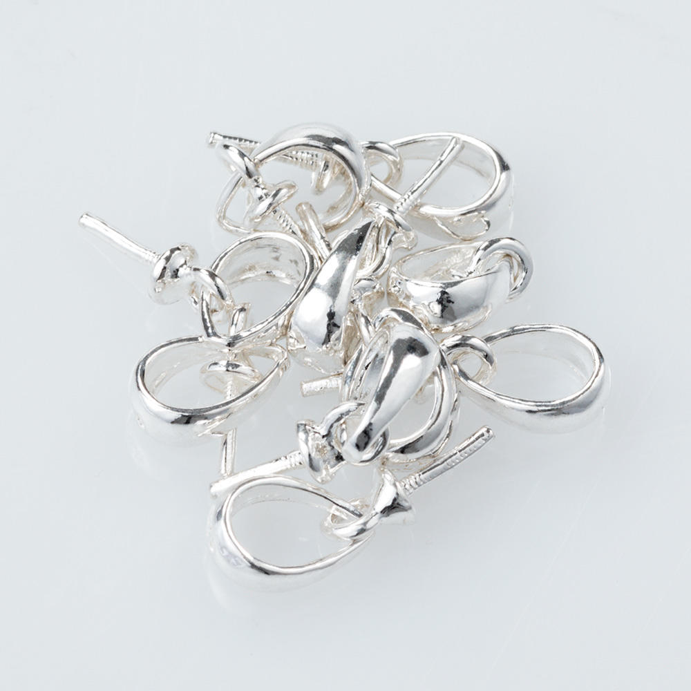 Schmuck-Anhängeröse mit Stift, 925 Silber, 10 Stück