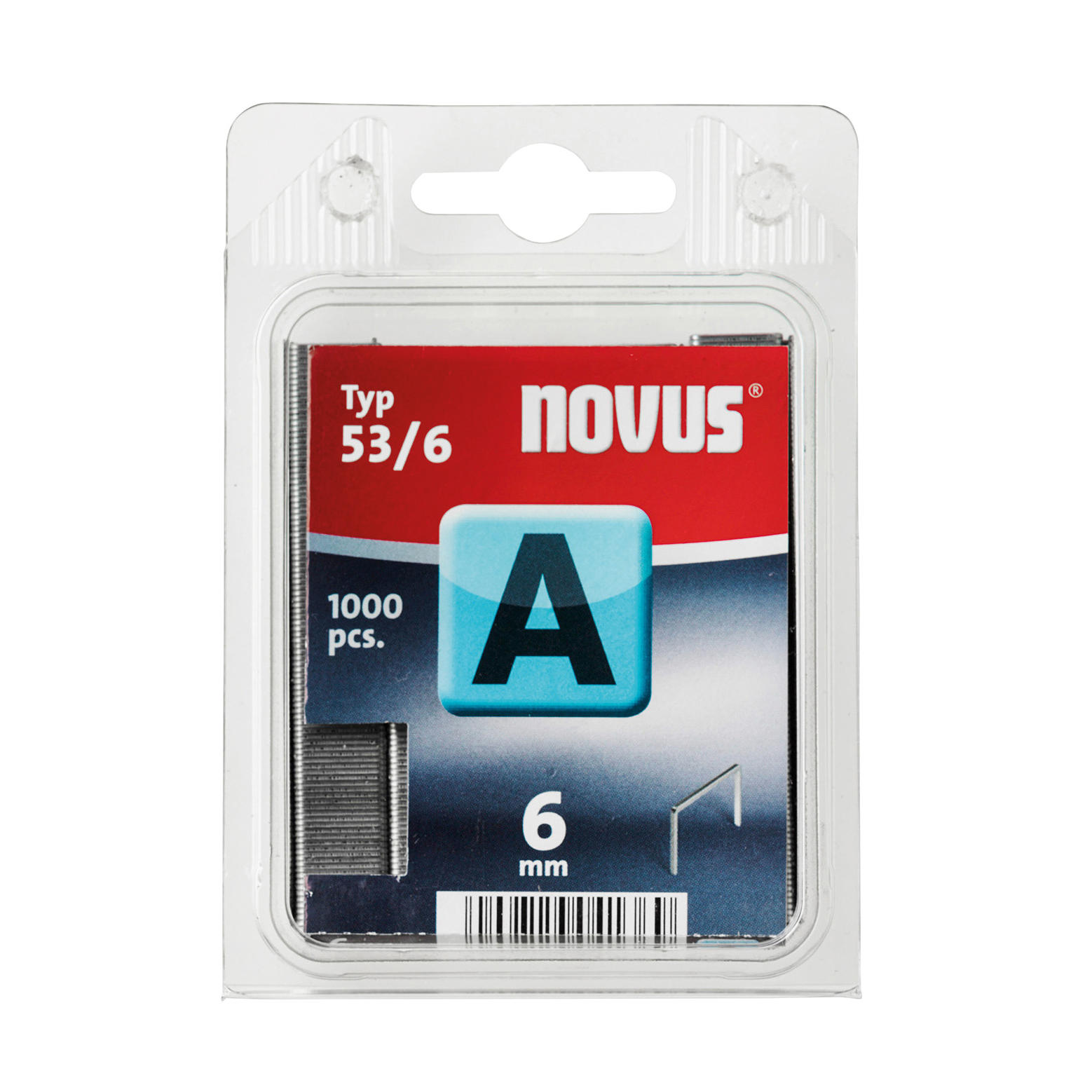 Fine Wire Staples, Type 53, Galvanized Material, Length 6 mm, 1000 Pieces