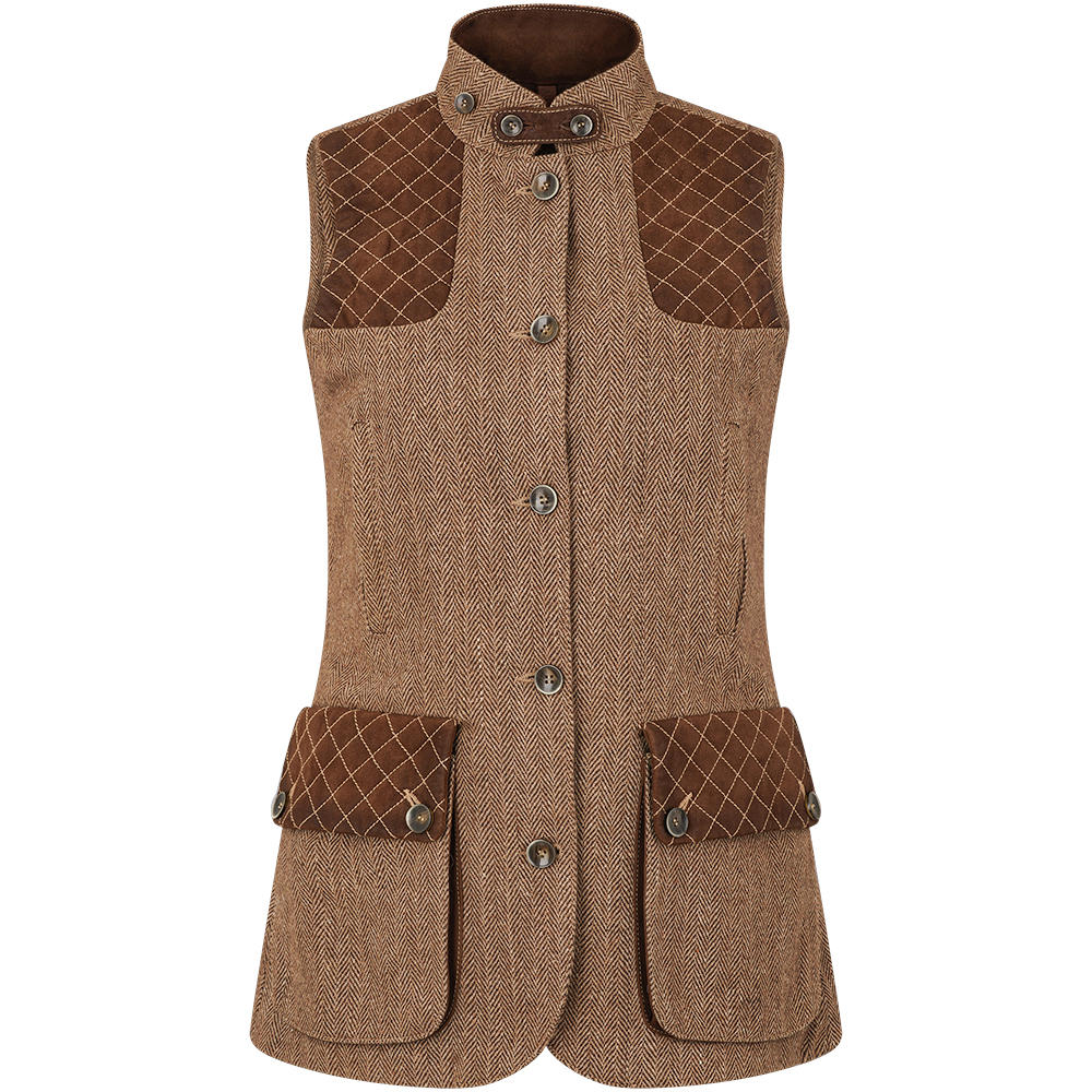 Gilet de chasse pour femme » Shooter Tweed Lady « Marron